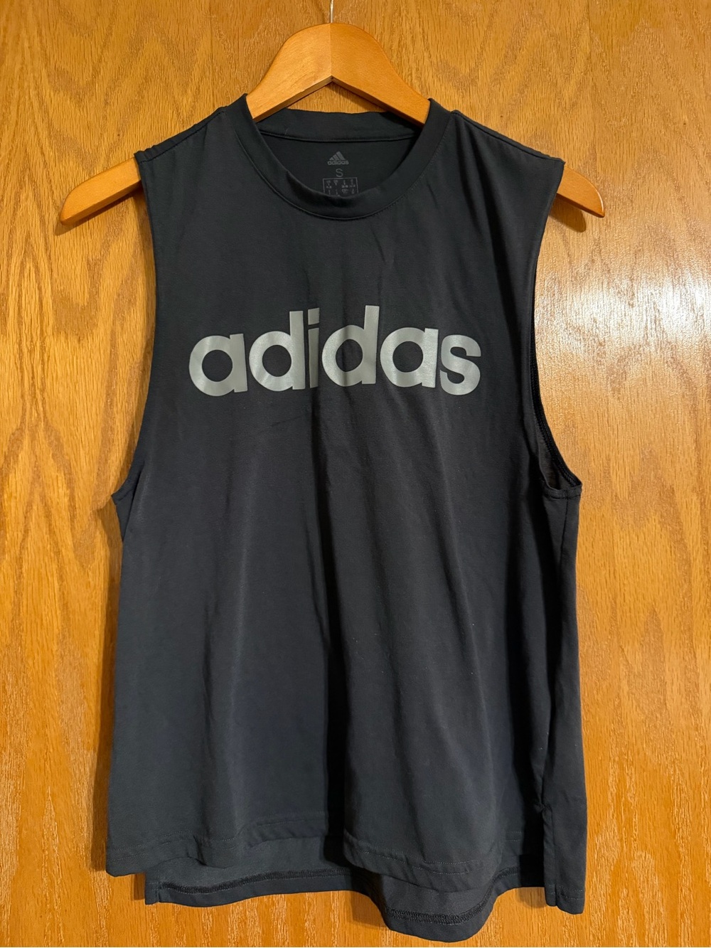 adidas Black Muscle Tee with Gray Logo